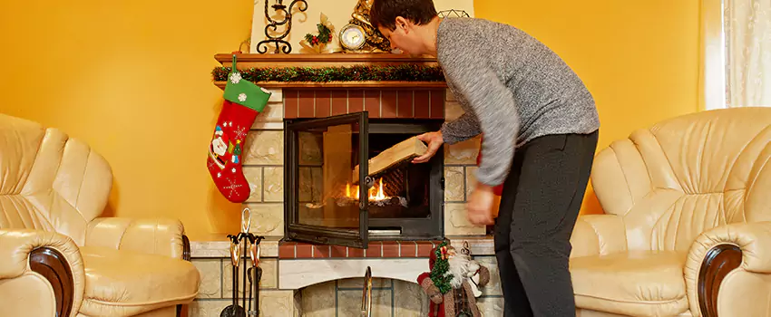 Rusted Metal Fireplace Restoration in Flower Mound, Texas